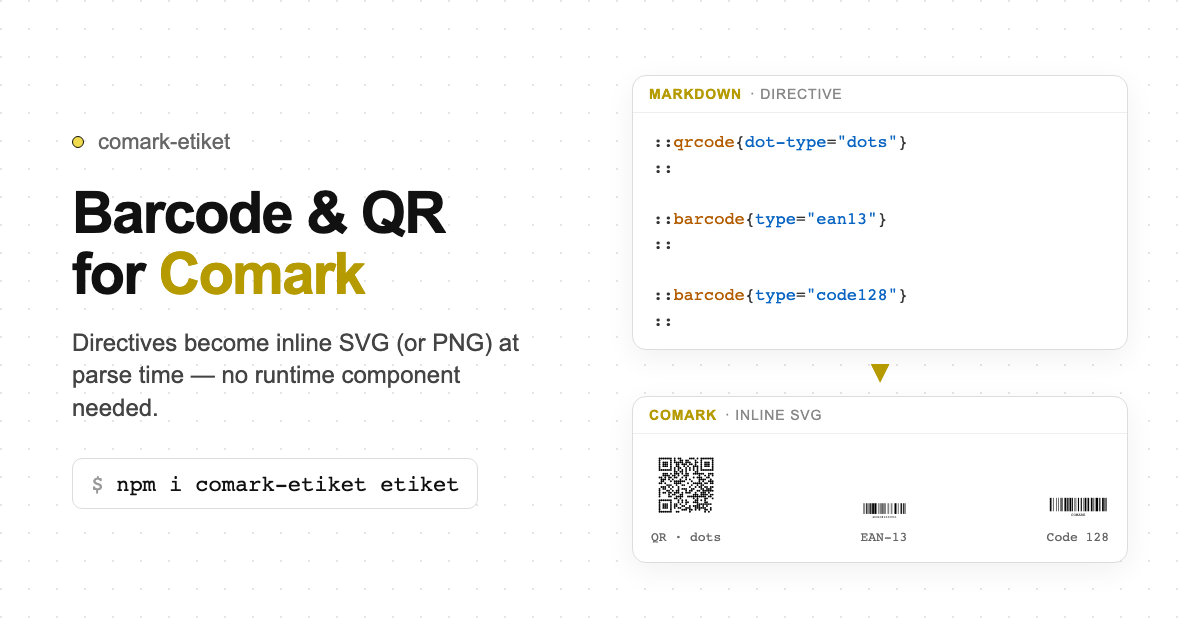 comark-etiket — barcode and QR codes for Comark